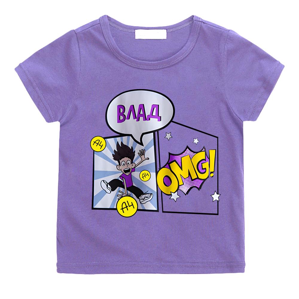 ОМГ, ФУТБОЛКА ВЛАДА Детская 100% Хлопок Футболки формата А4 Мерч GLENT Печать Повседневная Одежда для Семьи Набор Модные Топы для Мальчиков и Девочек