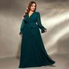 Women's Long Green Chiffon Dress - Elegant Fairy-Inspired Beach Vacation Wear