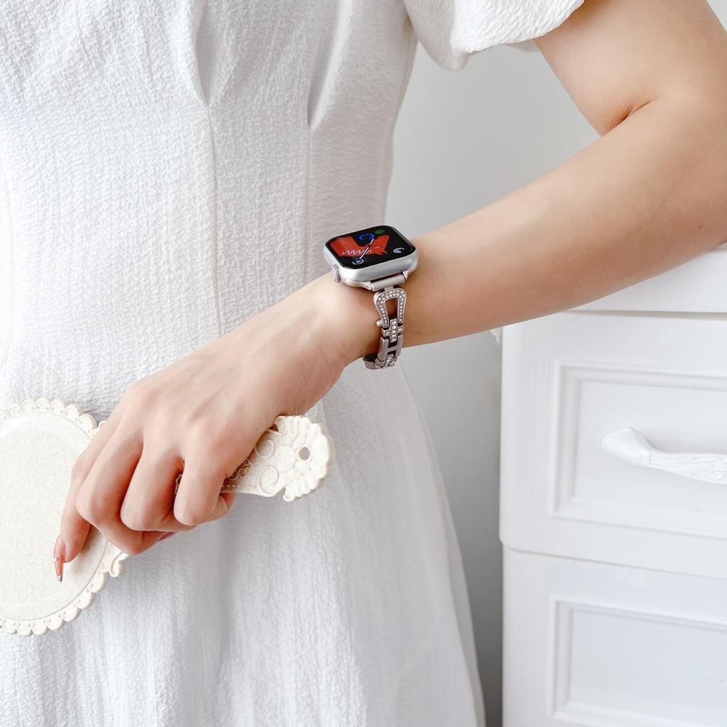 New Starlight Colour Series Stainless Steel Metal Strap Watch Band for Iwatch 3840 42 41 44 45 Mm