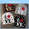 Love Letter Pattern Beanie Hat Fashion Warm Winter Headgear For Teens