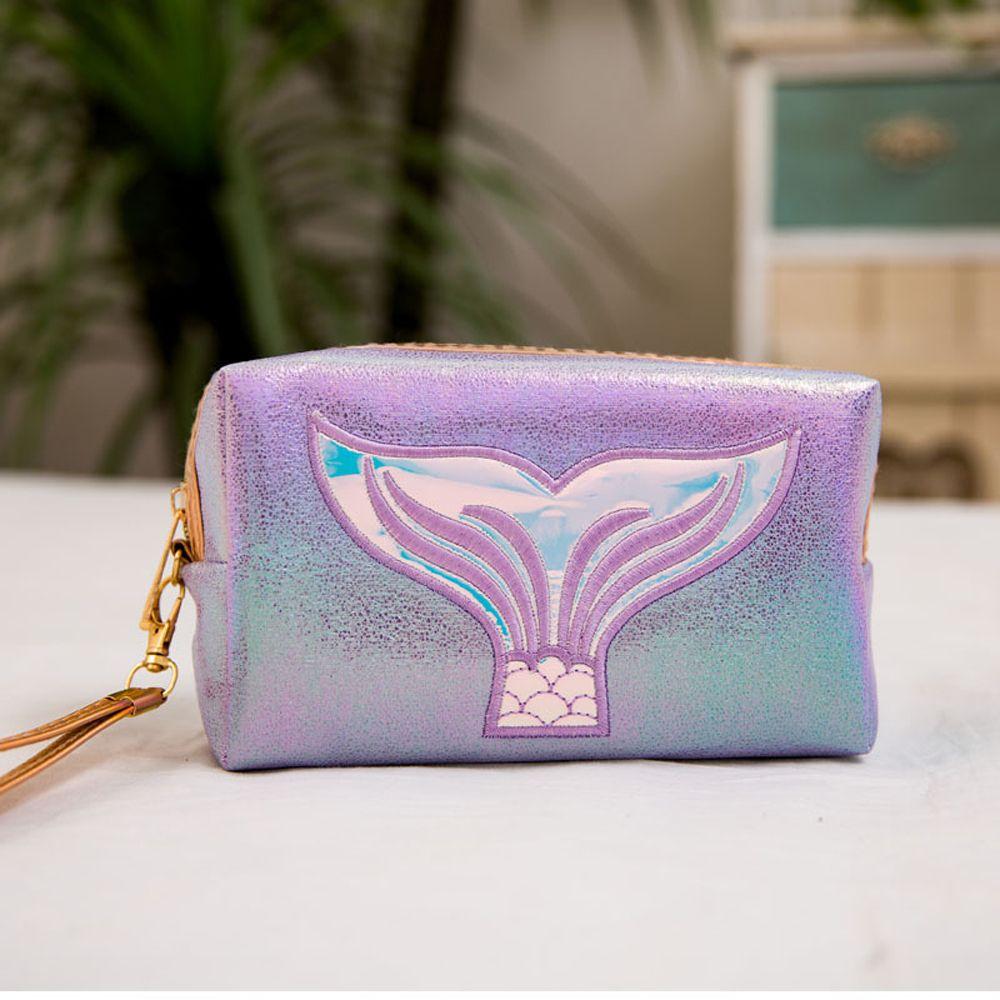 Fashion Mermaid Pattern PU Leather Cute Lovely Cosmetic Bag Laser Bag Makeup Bag Storage Bag