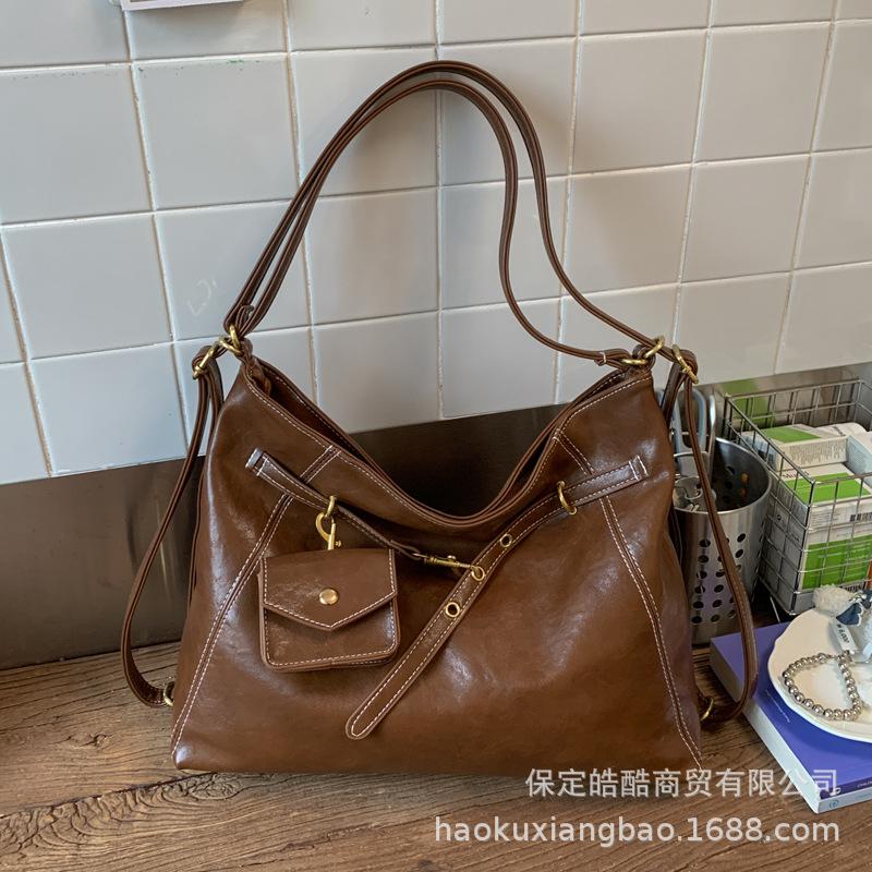 Вместительная сумка-тоут для поездок на работу, женская, 2025, новый рюкзак, осень-зима, премиальный, в ретро-стиле, на плечо, сумка-мессенджер