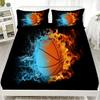 3D Простыни на резинке Баскетбол Футбол Постельное белье с принтом Эластичный наматрасник и наволочка На заказ 180x200см Декор для мальчика/ребенка