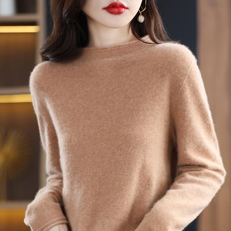 Женский свитер, 100% мериносовая шерсть, СОВРЕМЕННАЯ НОВАЯ SAGA, зимняя шерстяная водолазка, вязаный пуловер, осенний джемпер, женские вязаные топы