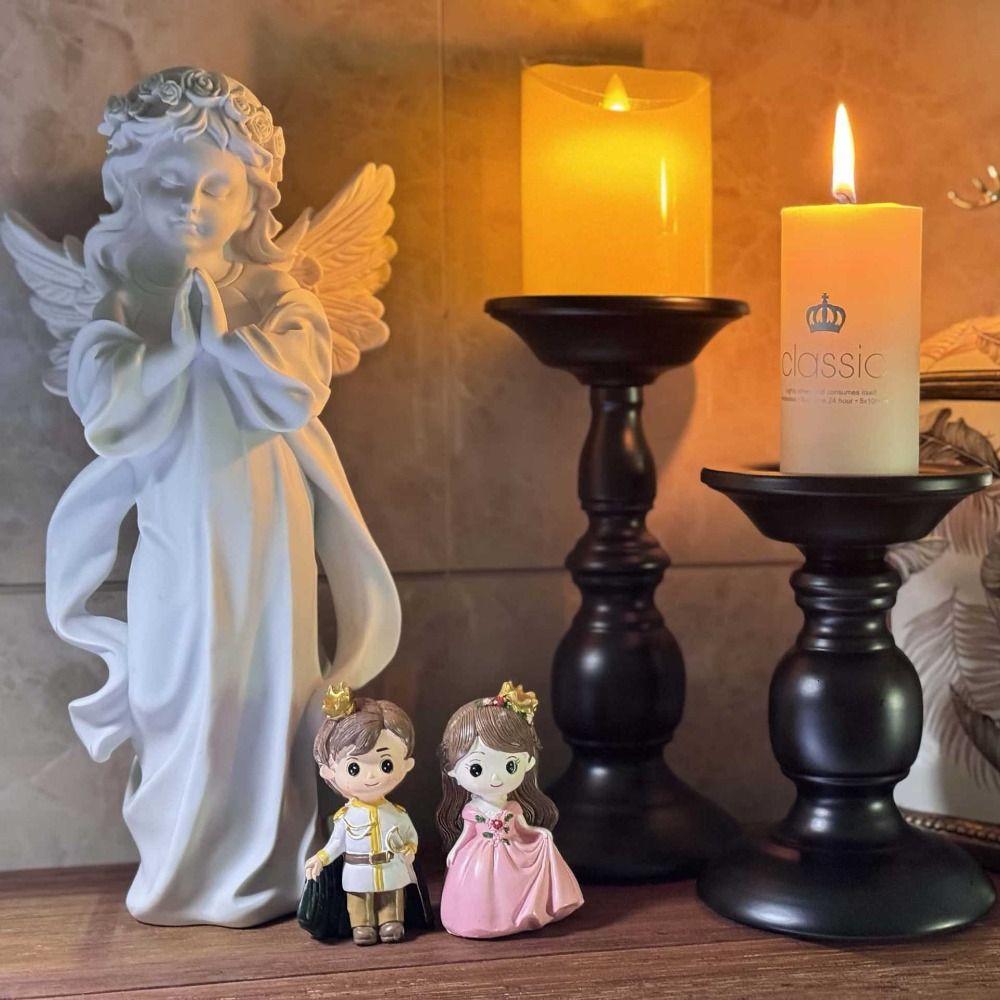 Black Vintage Candlestick Retro Candle Stand Candle Containers Candle Cup Banquet Dinning Table