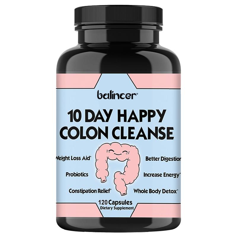 Daily colon cleansing capsules probiotics and herbs to improve constipation detoxify and promote digestion 120 capsules