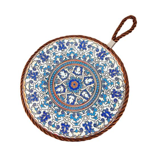 Decorative Heat Mat Vintage Ceramic Trivet, Resistant Pot Holder for Casserole Enamel Elegant Dining Placemat Cookware, Traditional Table Hot Dishes,