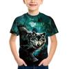 Summer Loose 3D T Shirt Funny Animal Children Tee Wolf Tiger Shirts Casual Short Sleeve Cartoon Kids Top Boys Girls