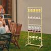 5 Tiers Iron Champagne Display Stand,Gold Champagne Rack Shelf Floor Mount 66*42*167cm for Weddings,Graduation