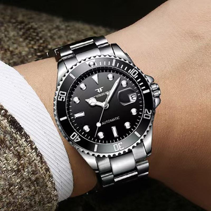 Мужские часы класса люкс, стальные, турбийон, скелетон, механические, светящиеся, автоматические, с датой, с бриллиантами