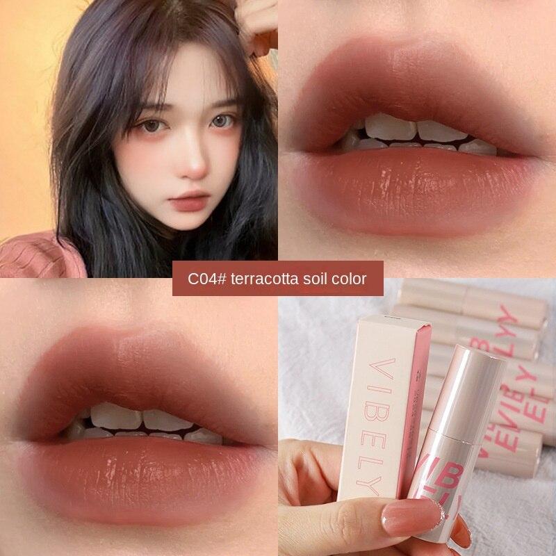 VIBELY Small Chubby Dun Velvet Matte Matte Lip Slime Burst Students Affordable Lip Glaze Lipstick