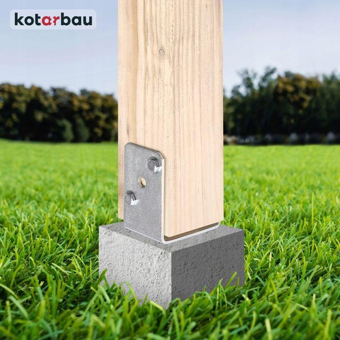 KOTARBAU® Base de Poteau U à Visser, 90 мм, оцинкованное серебром, с покрытием Chaud La Solution Excellente для крепления различных элементов