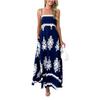 Женское модное летнее пляжное платье с принтом, длинное платье в стиле бохо на бретелях