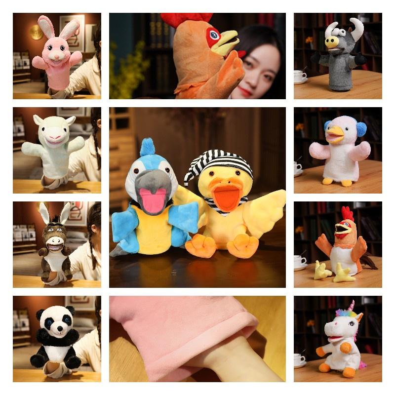 Большого размера кукла-марионетка фермерского животного Мягкая и пушистая Заяц Осел Панда Единорог Петух