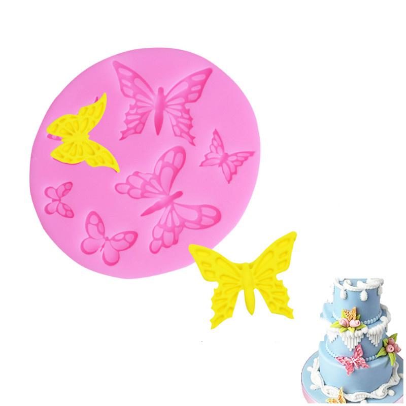 Форма для торта из помадки в форме бабочки, силиконовая форма, кружевной узор, форма для выпечки, инструменты для выпечки, декор для сахарного печенья