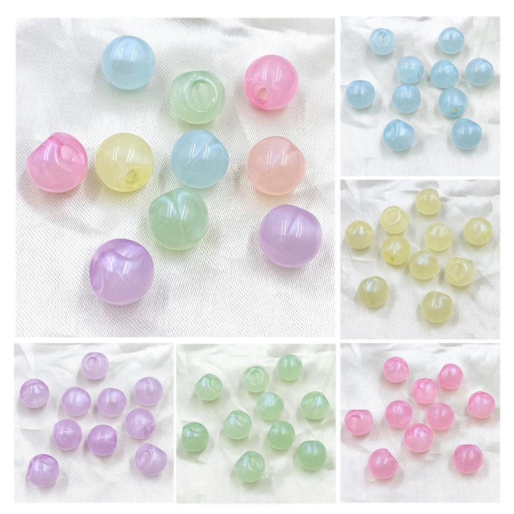 Slant Hole Beads 10pcs Necklaces Jewelry Marking Round Bbeads Loose Beads DIY Handmade Materials Lustrous for Earrings