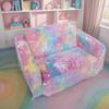 Toddler Kids Couch Glow In The Dark Extra Soft Open Couch 2-in-1 Toddler Soft Couch Fold Out Star Glow In The Dark Toddler Couch