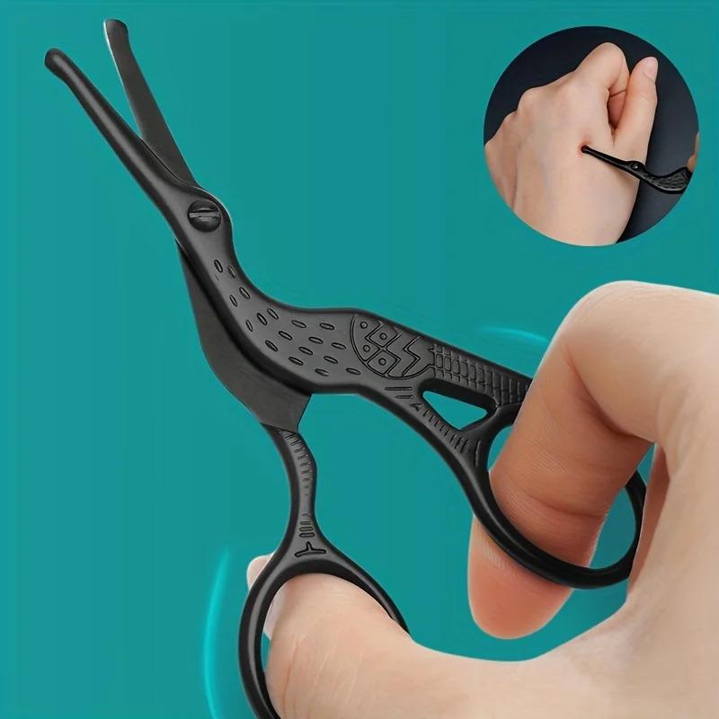 Круглые головки из нержавеющей стали для волос в носу, ножницы для бровей, бороды, ушей, волос в носу, ножницы для бровей