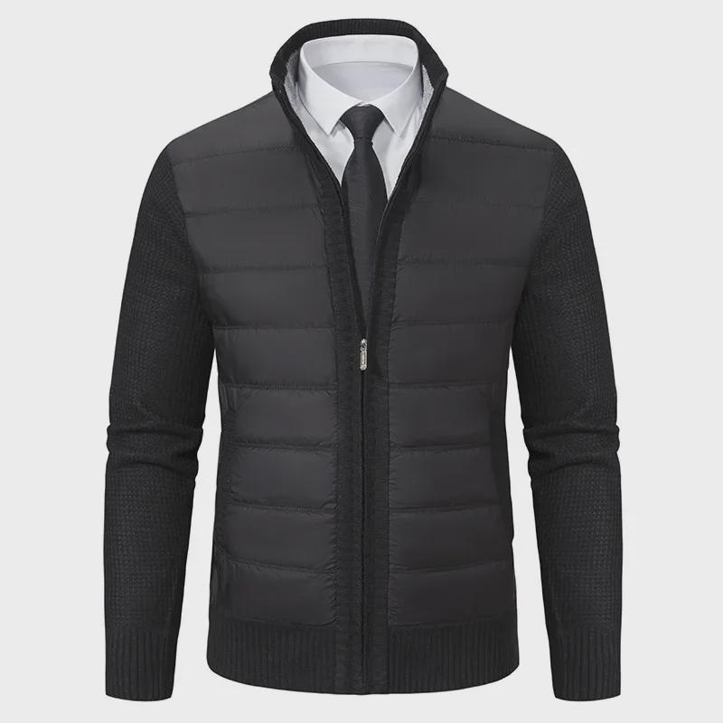2023 Мужская трикотажная куртка в корейском стиле с воротником-стойкой