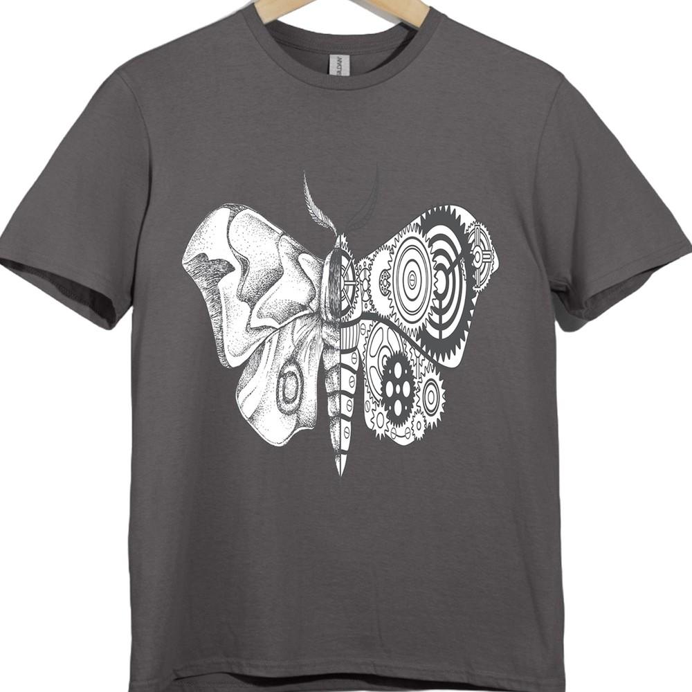Steampunk Skull Moth TShirt Gothic Punk Tee Alternative Rock Biker Top New