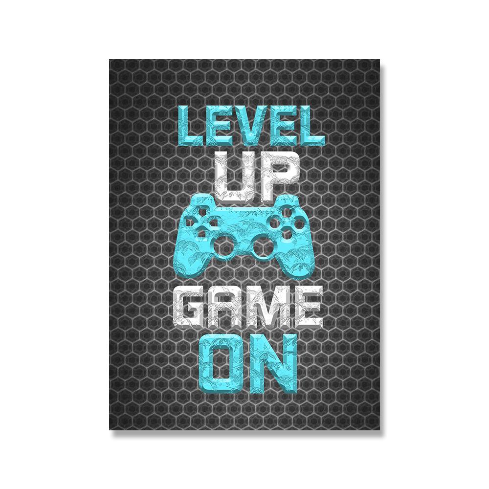 Eat Sleep Game Повторить игровой настенный художественный постер Gamer Картина на холсте Постер Печать для детей Детская комната для мальчиков Декоративная картина Игровая комната