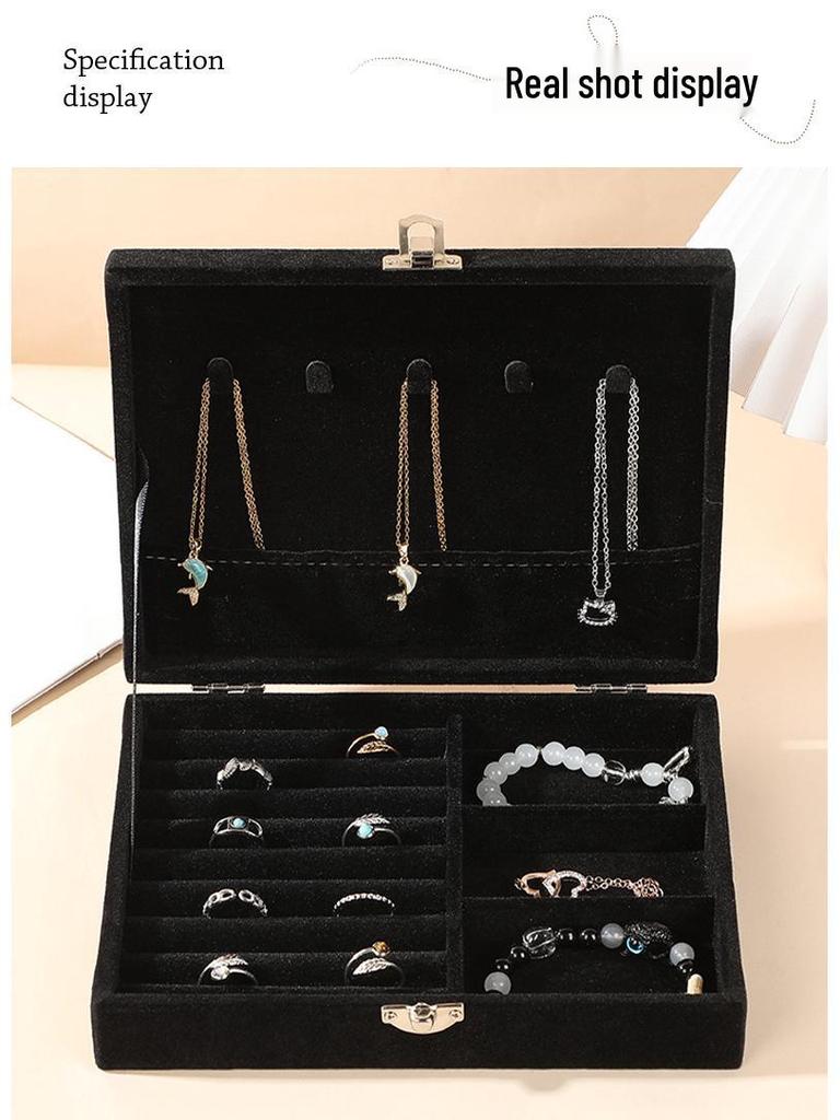 New High-End Jewelry Box with Buckle: Large Capacity Drawer for Necklace & Earrings