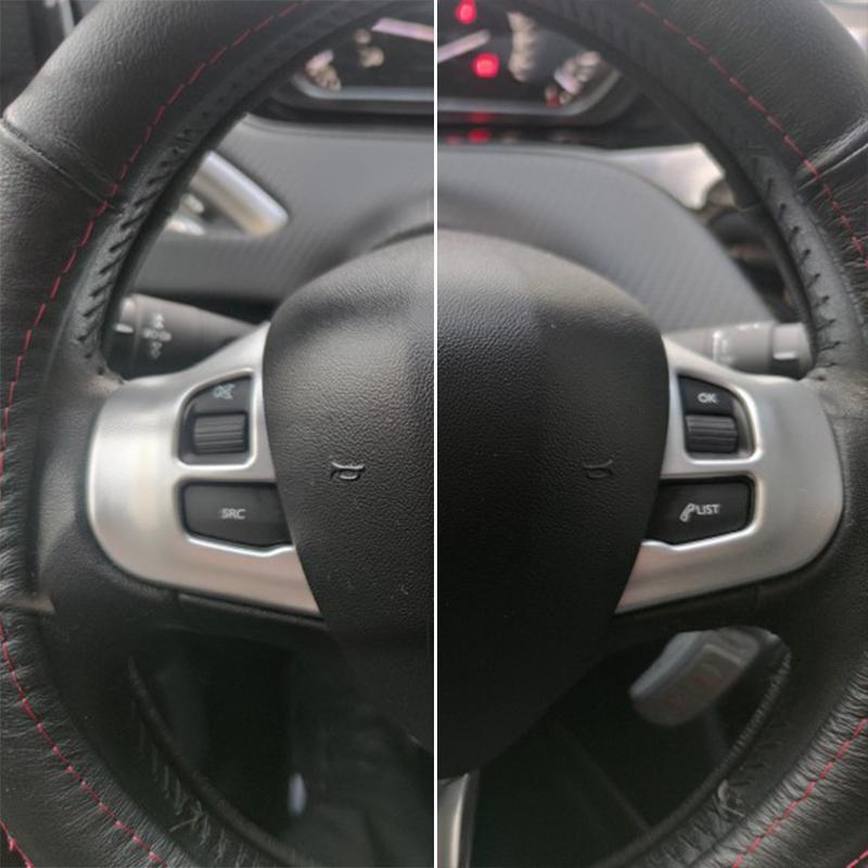ABS хромированное украшение автомобиля, панель рулевого колеса, накладка, наклейка с блестками для Peugeot 2008 208 2014-