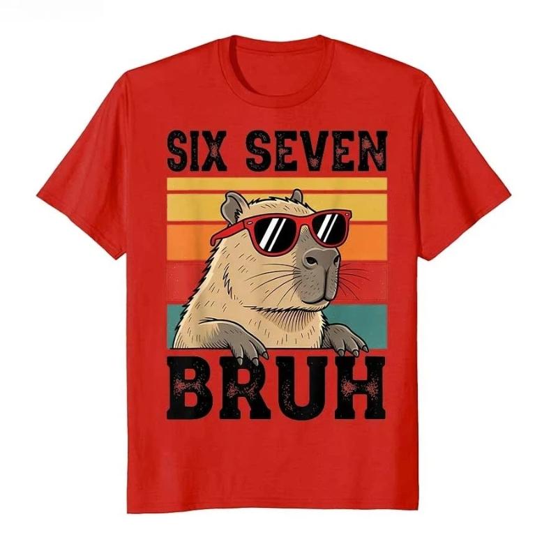 Funny Capybara T-shirt For Women Short Sleeve Tops Summer Short sleeved Harajuku streetwear Tops Tees