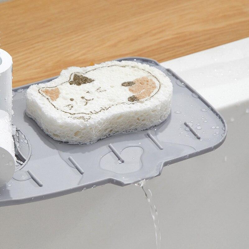 Faucet Mat Kitchen Sink Silicone Splash Pad Drainage Waterstop Bathroom Countertop Protector Quick Dry Tray