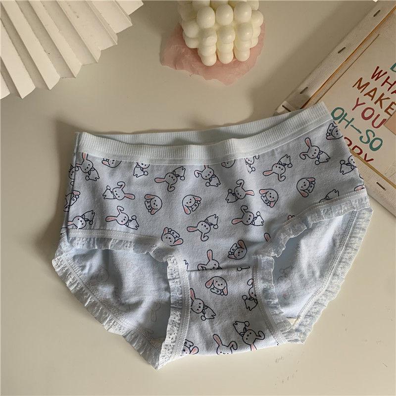 Japanese Seamless Girl Sweet Cute Briefs Summer Mid-waist Ladies Cotton Breathable Underwear Thin Women Plus Size