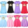 5161 Kids Girls Mira Zoey Rumi Printed Ruffle Short Sleeves Casual Dress