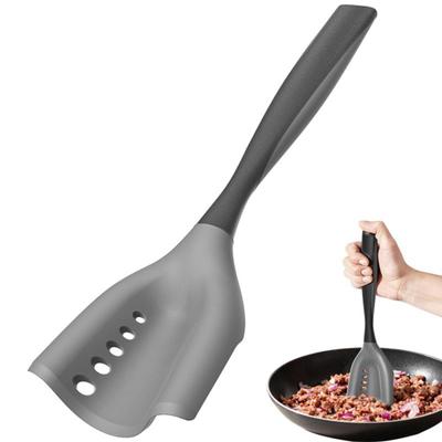 Силиконовая лопатка для измельчения мяса 2-в-1, лопатка для шинковки для фильтрации масла, антипригарная мясорубка с ручкой soft-grip, термостойкий кухонный инструмент