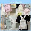 Solid Student Color Schoolbag Large Capacity Backpack Outdoor Leisure Travel Bag