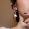 1 Pair Dangle Earrings Cubic Zircon Piercing Korean Faux Pearl Women