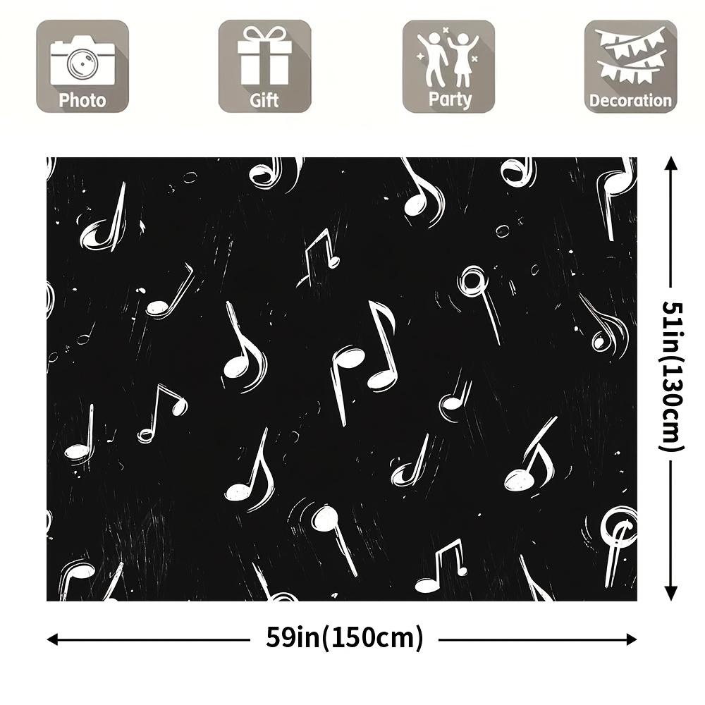 1 piece of Bobo-style music note background fabric, made of polyester, suitable for wedding and general decoration purposes