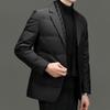 Mens Detachable Scarf Down Blazer Jacket 85% Duck 550 Fill Power Warm Business Casual Outerwear