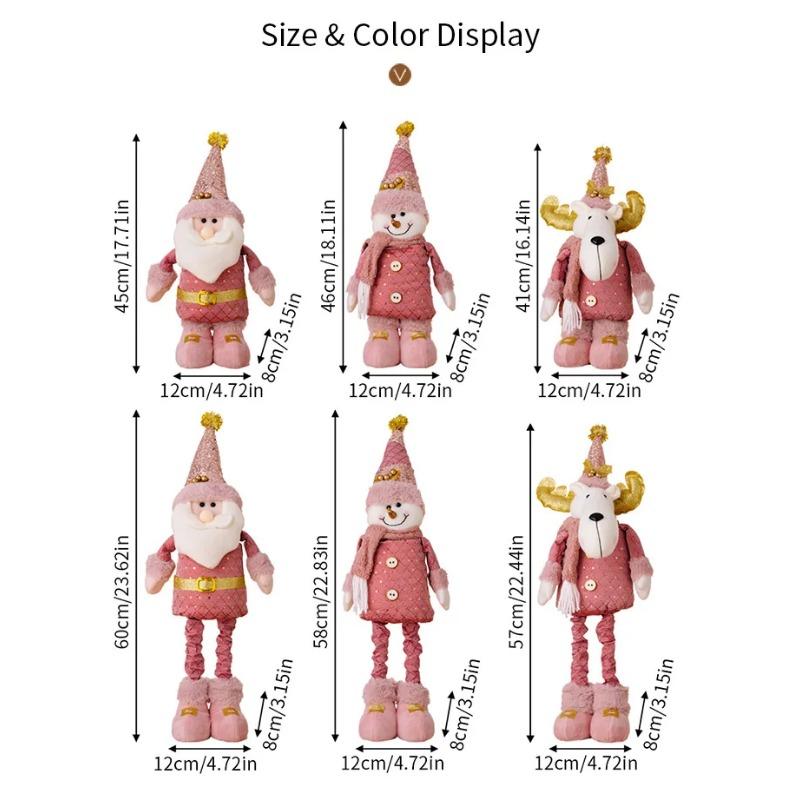 1pcs Christmas Elk Decorations Retractable Large Standing Reindeer Plush Doll Toys Christmas Tree Decor Table Ornament