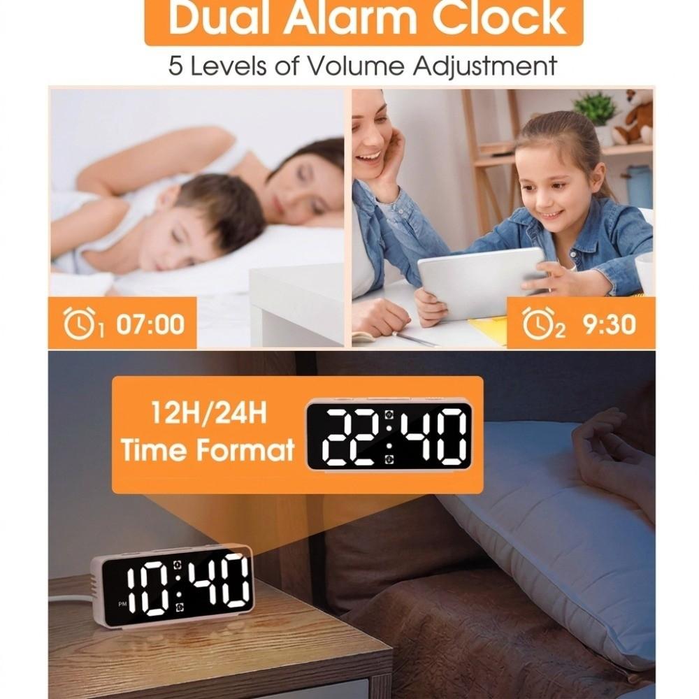 Multi-functional Desktop Alarm Clock 12/24H Display Digital Alarm Clock Table Clock Bedroom