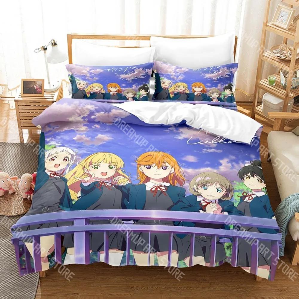 3D-печать Аниме Love Live! Комплект постельного белья Мультяшный Аниме трехпредметный комплект Взрослый Детский Спальня Комплекты Пододеяльников