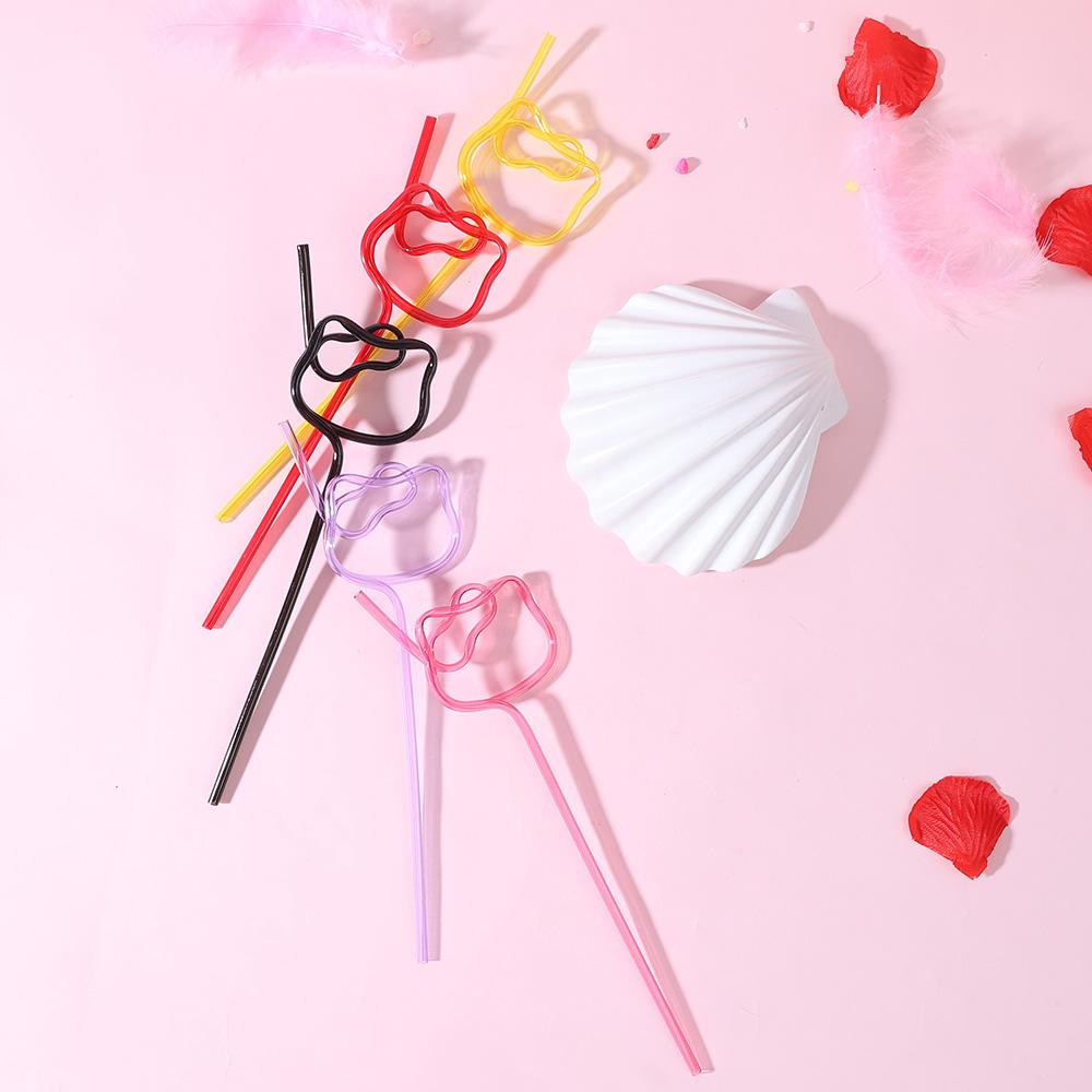 2 шт соломинка с мультяшной кошачьей головой