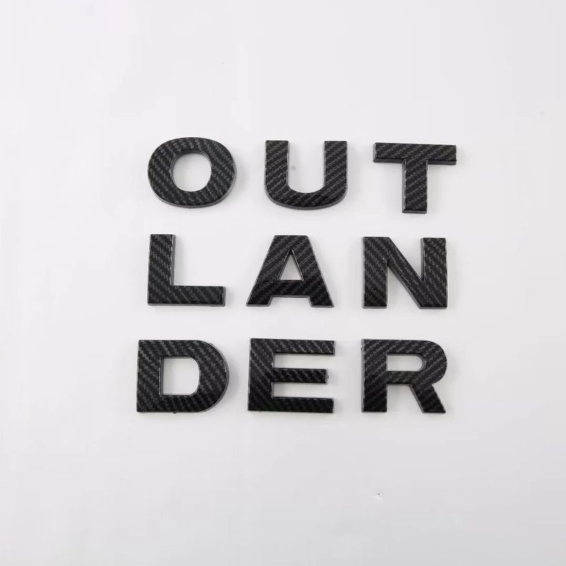 For Mitsubishi Outlander PHEV   ABS Carbon Fiber Front Cover Grill Car  Letter Sticker Trim Car Styling Accessories