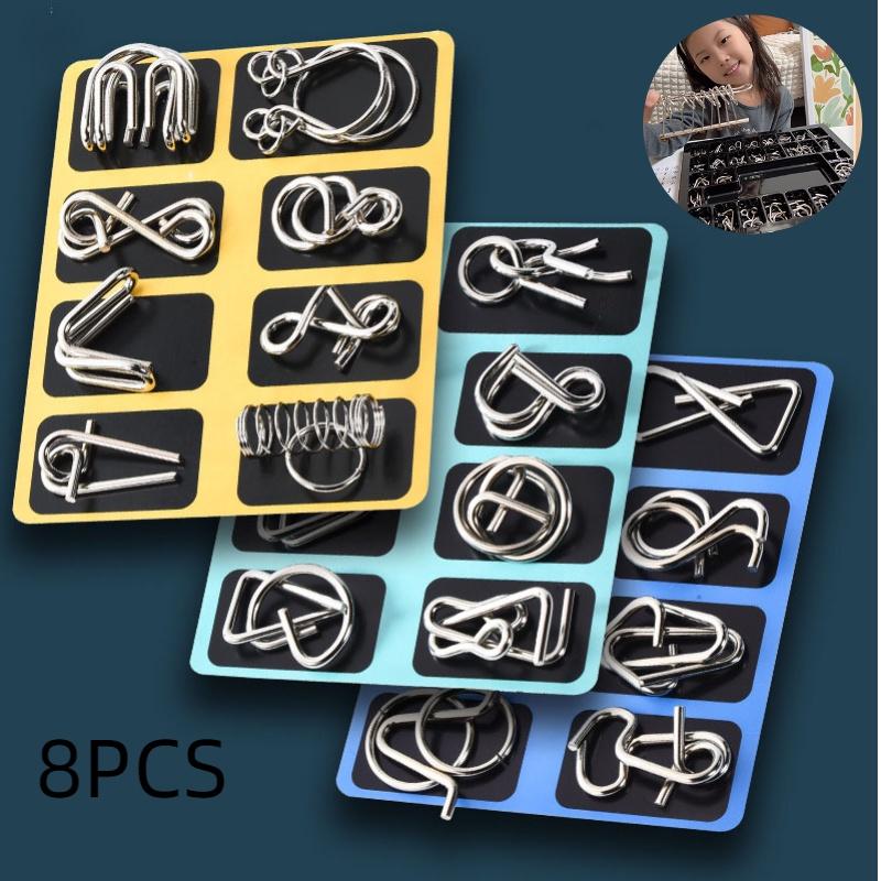 Детский набор развивающих игрушек Головоломка «Девять связанных колец», Подарок-головоломка, Полный набор разблокируемых колец, Восемь штук, Замок Лу Баня