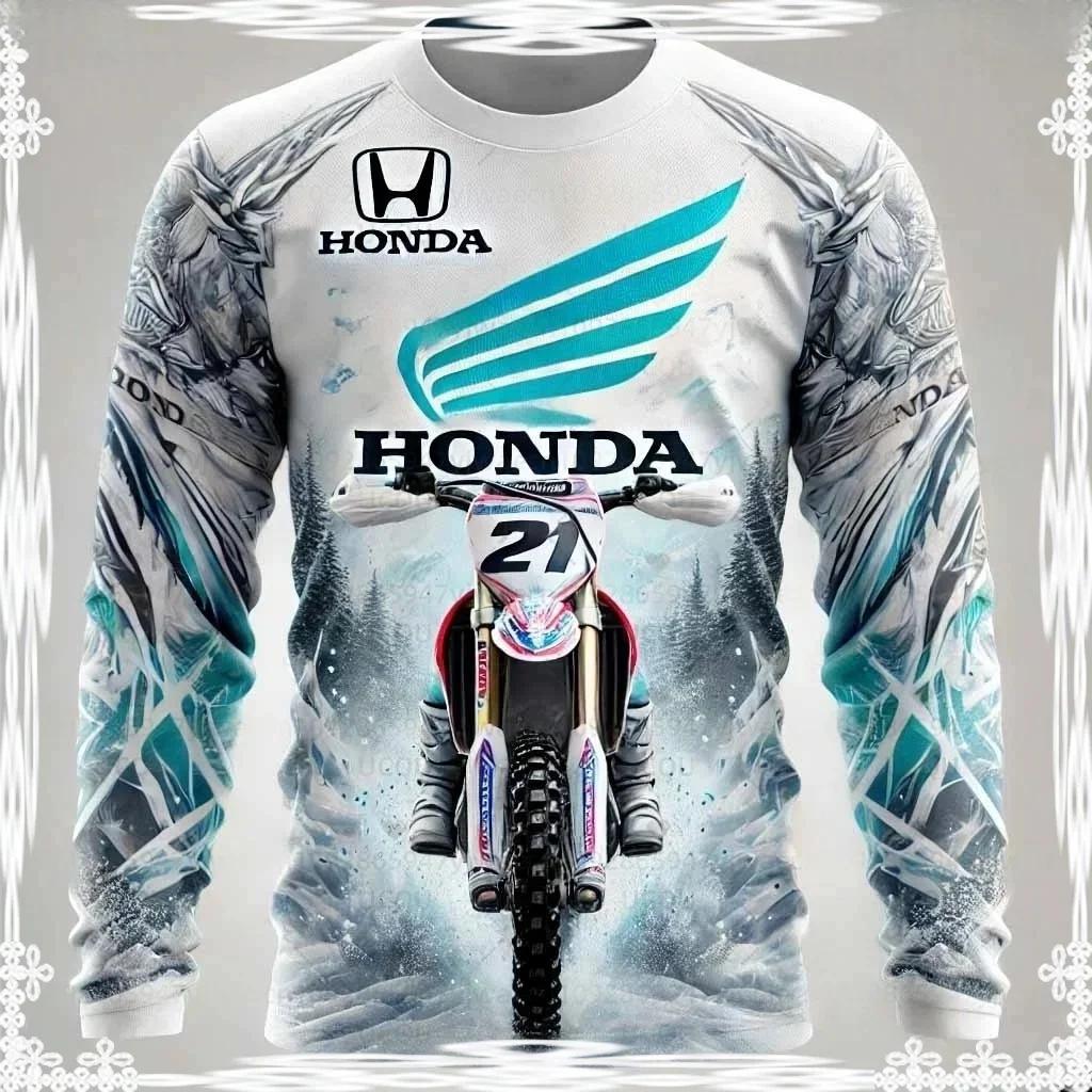 ABO2 Honda 2026 Summer New Off-Road Motorcycle Riding T-Shirt Breathable Sportswear Men and Women Riding Clothes