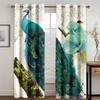 Зеленые шторы с павлиньими перьями Красивые роскошные шторы для гостиной, спальни, домашнего декора, 2 панели