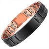 Pure Copper Classic Magnetic Bracelet for Men Double Row Ultra Strength Magnets Cross Engraved Anniversary Link Bracelet