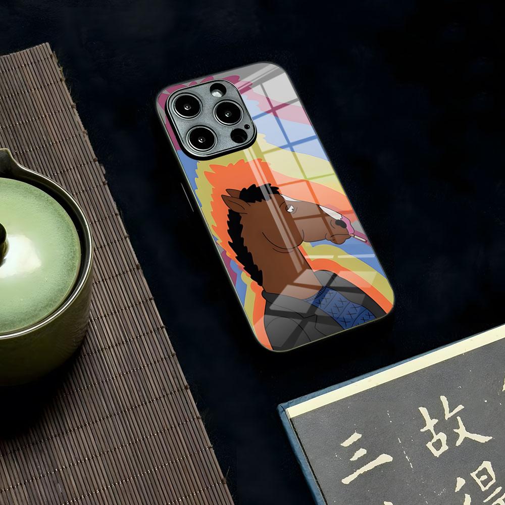 Мультяшный чехол для телефона B-boJack Horseman для iPhone 16 15 13 12 14 11 Pro Max Mini X Xr Xs 8 7 Puls 6 Стекло Прозрачный Роскошный Coqu