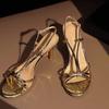 Gold High Heels Women Summer New Line With Thin With Silver Temperament Lady Style Strappy Sandals