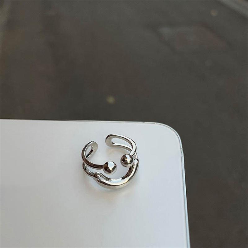Новое кольцо серебряного цвета в форме улыбки для женщин, девушек, Y2K, из нержавеющей стали, с регулируемым размером, модная бижутерия, подарки для друзей
