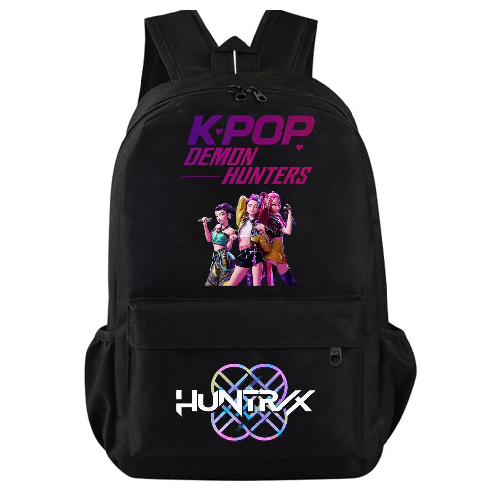 Kpop Истребители демонов Принт Рюкзак для подростка, студента, девочки, мальчика, школьная сумка, женская, большая вместимость, дорожная сумка, подарок ребенку, рюкзак