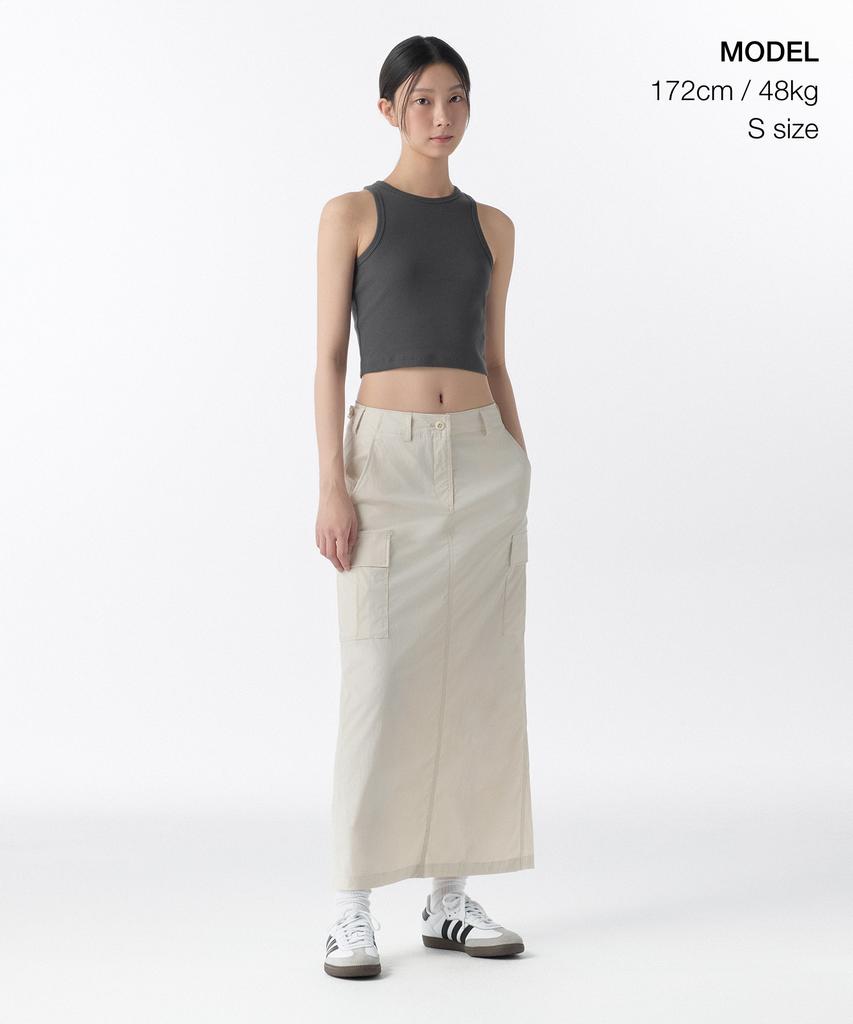 Musinsa Standard Woman Women'S Cargo Maxi Skirt [Cream]